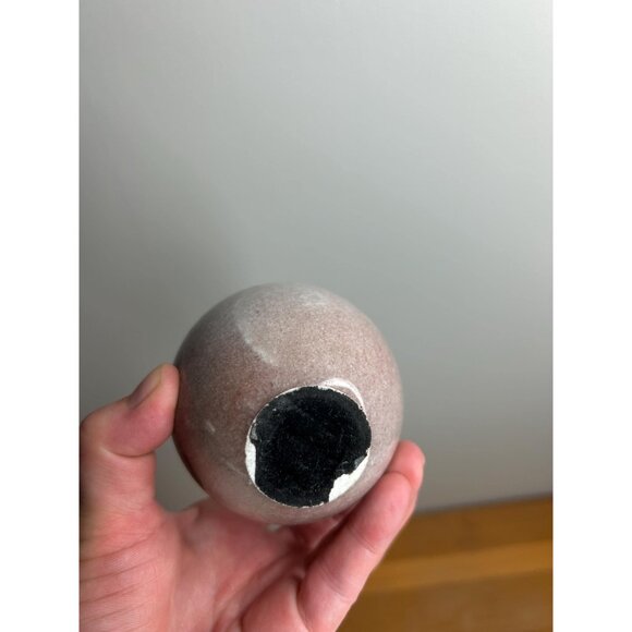 Vintage Alabaster Marble Stone apple Paperweight Décor With Brass Stem fruit - Picture 2 of 6